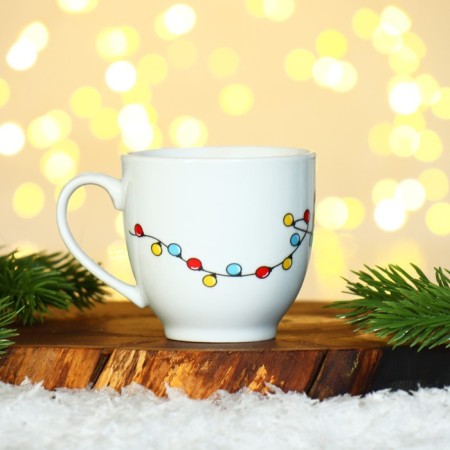 A set of ceramics "Hedgehog", a mug of 180 ml 2 pcs, a spoon 2 pcs, the color is white-6