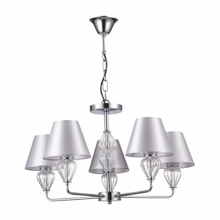 Suspended EVOLUCE lamp. Sle107413-05. Dalida. 5x60 watts, E14, 65x65x41 cm, chromium color-5