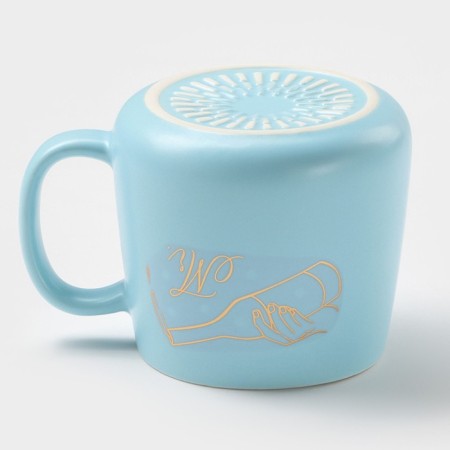 Ceramic mug with a spoon "Mr.", 380 ml, blue color-5