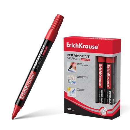 Permanent marker 0.8-2.2 mm, Erichkrause P-200, red