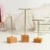 T-shaped earrings stand, set of 3 pcs., 16, 14, 11.5 cm, color gold