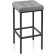 Stool Bar loft Metal/fabric, black/gray 35x35x65 cm
