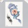 Tattoo on the body color "Dragon with peonia" 14.8x21 cm
