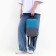 School backpack, lightning department, external pocket, blue/gray color