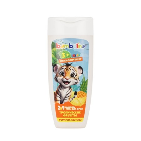 Shampoo and shower gel Bambolina, for children “Tropical Fruits”, 250 ml