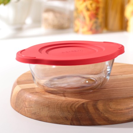 Borcam, 840 ml baking sheer -resistant shape, with a red plastic lid