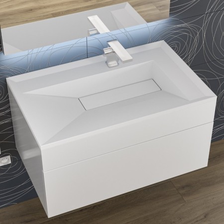 Walked shells Uperwood Lotus 80 cm, rectangular, white matte