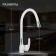 Kitchen mixer Zein Z5973, flexible silicone spout, 40 mm cartridge, brass, white