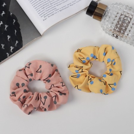 Hair elastic band "Orbit" (set 2 pcs) Ariadne Summer Color, 10 cm, pink yellow-1