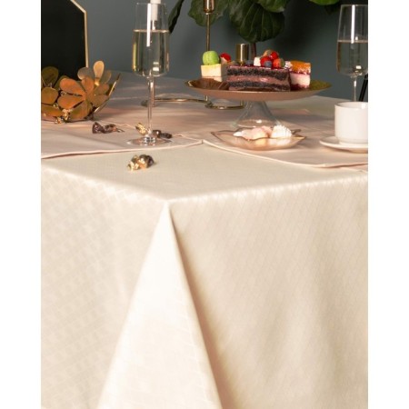 Tablecloth, size 140x180 cm, cream color-1