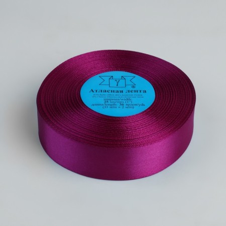Satin tape, 25 mm × 33 ± 2 m, light purple color No. 027-1