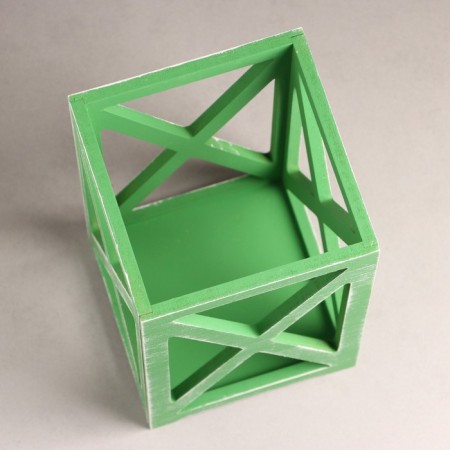 Kashpo wooden 14 × 14 × 26 cm "Lantern High-Teke Provence", green-1
