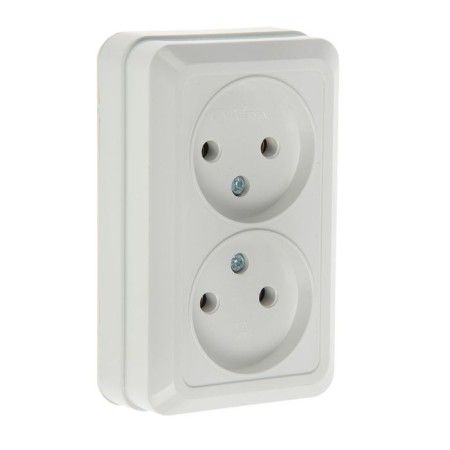 UNIVERSAL Olympus socket, 16 A, double, external, without salary, white