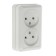 UNIVERSAL Olympus socket, 16 A, double, external, without salary, white