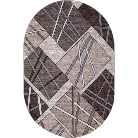Oval Merinos sierra carpet, size 200x400 cm, color BEIGE-BROWN 2