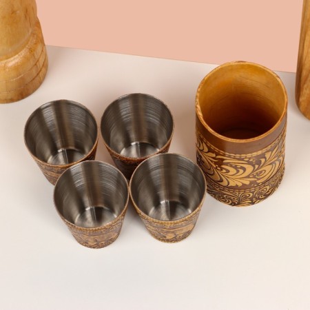 Set of piles "Bear", 4 pcs, in a case, 4.5 × 4.5 × 9 cm, birch bark-8