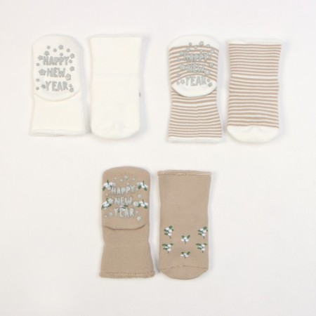 Terry sock set 3 pairs of crumb I Flowers 8-10 cm-3