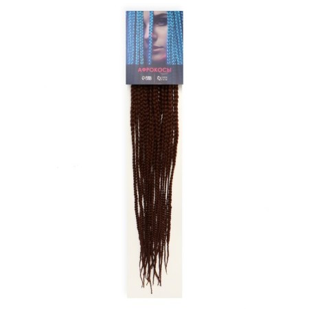 SIM-BRAIDS AFROKOSOS, 60 cm, 18 strands (CE), chestnut color (#30)-4