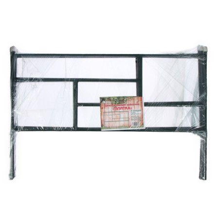 Decorative fence, 45 × 335 cm, 5 sections, metal, green, "tile"-8