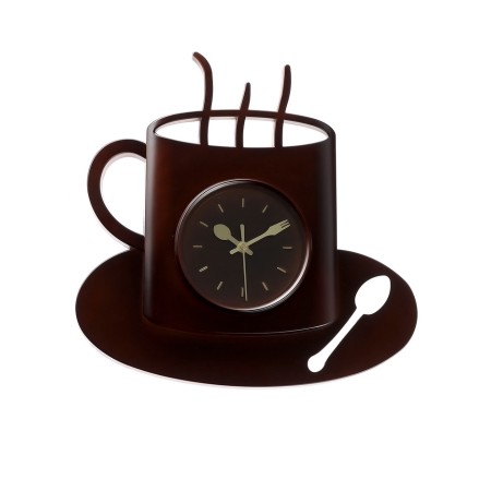 Wall-wall clocks for the kitchen "Cup", smooth move, 29 × 30 cm, d-10.5 cm, brown