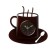 Wall-wall clocks for the kitchen "Cup", smooth move, 29 × 30 cm, d-10.5 cm, brown