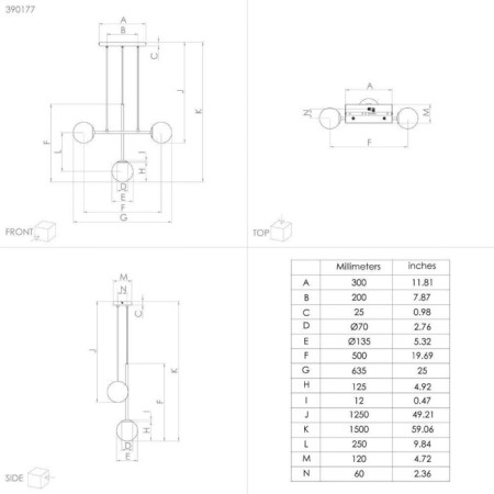 Chandelier PAZ E14, 3x40W-4