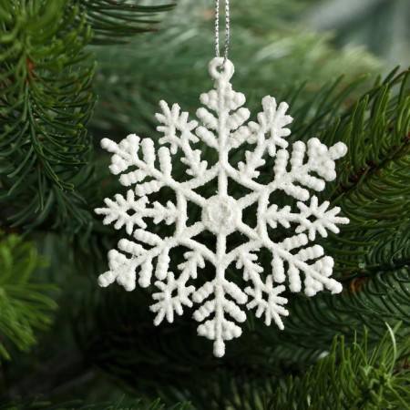 Christmas tree decoration "White Snowflake" (set 3 pcs) D-7 cm-1