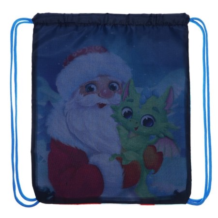 Bag for sweets 290 x 340 mm, dragon "Santa Claus with a dragon" (soft polyester density 210d)-2