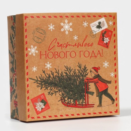 Box the team "New Year's Post", 17 x 17 x 7 cm, New Year-2