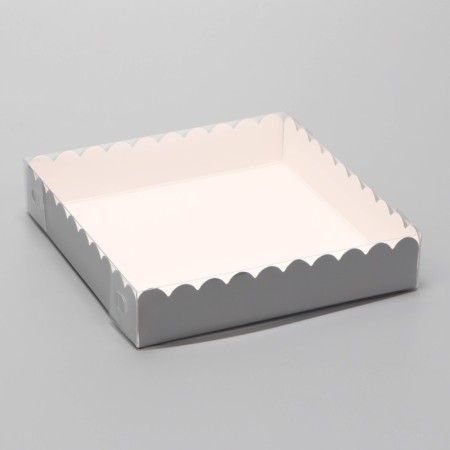 Box for cookies, silver, 15 x 15 x 3 cm-1