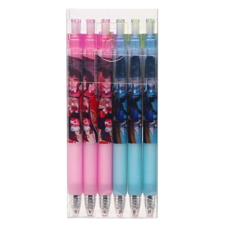 Automatic gel handle Calligrata, 0.5mm, blue rod, anime case ", barcode on a thing, mix-3