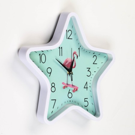 Children's wall clock "Flamingo", discrete move, D-33.5 cm-1