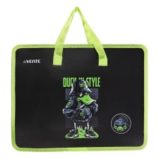 Folder with A4 handles, 335 x 260 x 100 mm, plastic, pens-textiles, Devente Cool Duck Black/Green