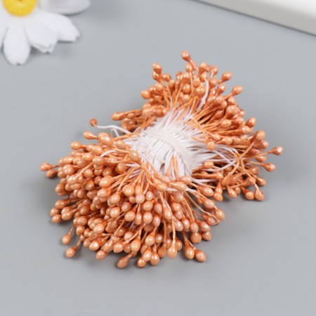 Stamens for flowers "droplets gloss bronze" set 300 pcs length 6 cm-1