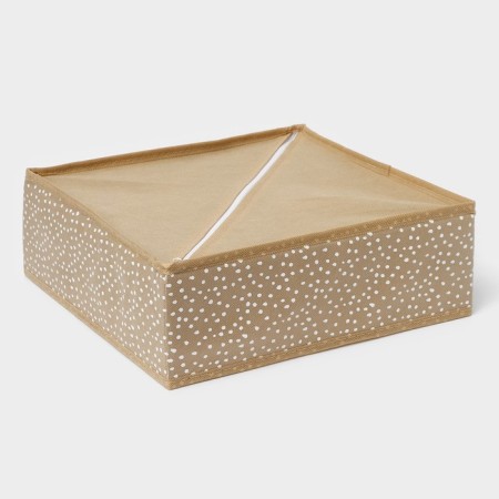 Organizer for storing linen of the Dolyan "Points", 4 cells, 29 × 29 × 10 cm, beige color-5