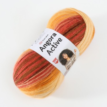 Yarn "Angora Active" 20% wool, 80% acrylic 500m/100g (844 burgundy-peach)-1