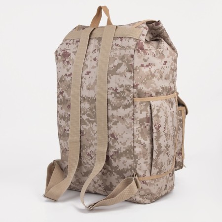 Tourist backpack, 55 liters, cord department, 3 outer pockets, ZFTS, beige color-3
