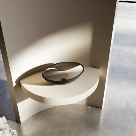 ABBER KRISTALL AT2802onyX sink, invoice, 500x350x150 mm, polyester resin, black-1