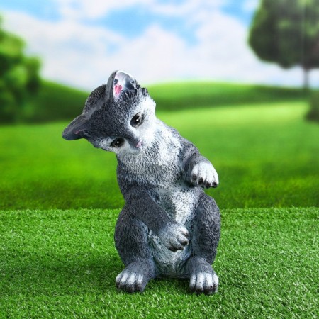 Garden figure "Kitten Vaska" Gray, 16x19x26cm