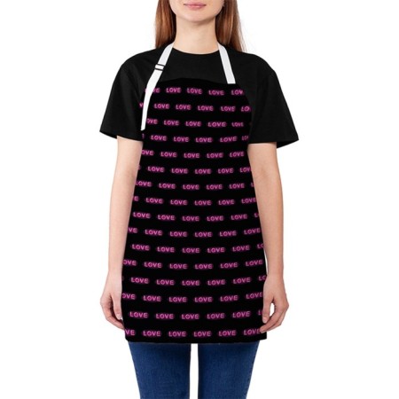 Apron kitchen with a photo print "Love", adjustable, size OS
