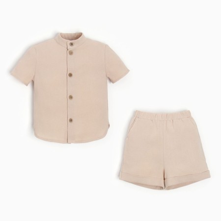 Set for a boy (shirt, shorts) minku beige color, height 86-92