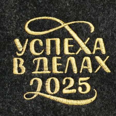 New Year. A cap for a bath with embroidery "Success in business 2025"-1