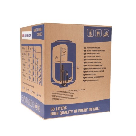 EDISSON ER 50 V water heater, accumulative, round, enamel, 50 l, 1500 watts-4
