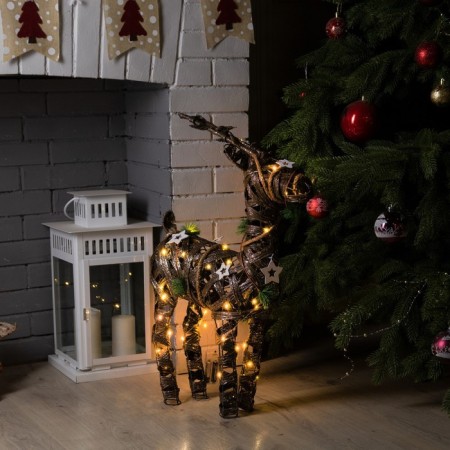 LED figure "Wicker Deer" 44 × 65 × 15 cm, metal, textiles, AAX2 batteries (not in the kit), glow warm white