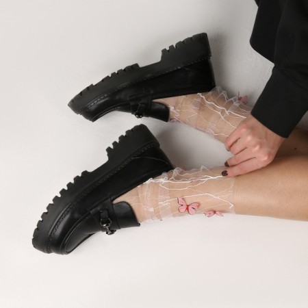 Carnival accessory, socks, white, butterflies-2