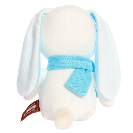 Soft toy Bunny Snowball with long ears in a scarf, 20 cm-2