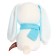 Soft toy Bunny Snowball with long ears in a scarf, 20 cm