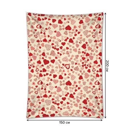 Decorative panel with photo printing "various hearts", vertical, size 150x200 cm-1
