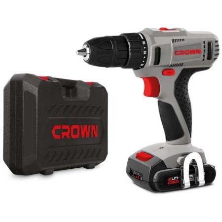 Drill-shuruvumvets Crown CT21055L-1.5BMC, 14.4 V, 2x2 Ah, Li-Ion, 25 Nm, case