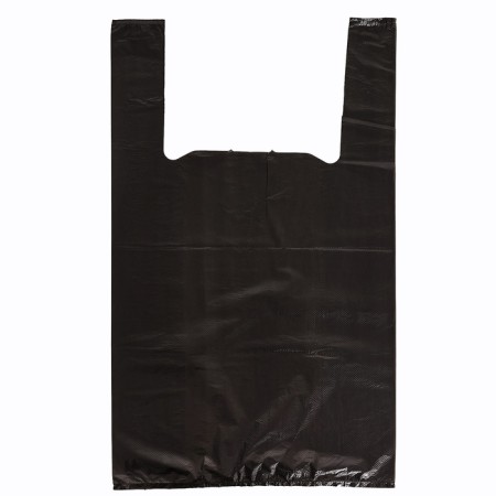 Polyethylene T -shirt packet 32 ​​+ 16 x 55 cm, 15 μm, black "stars"-1